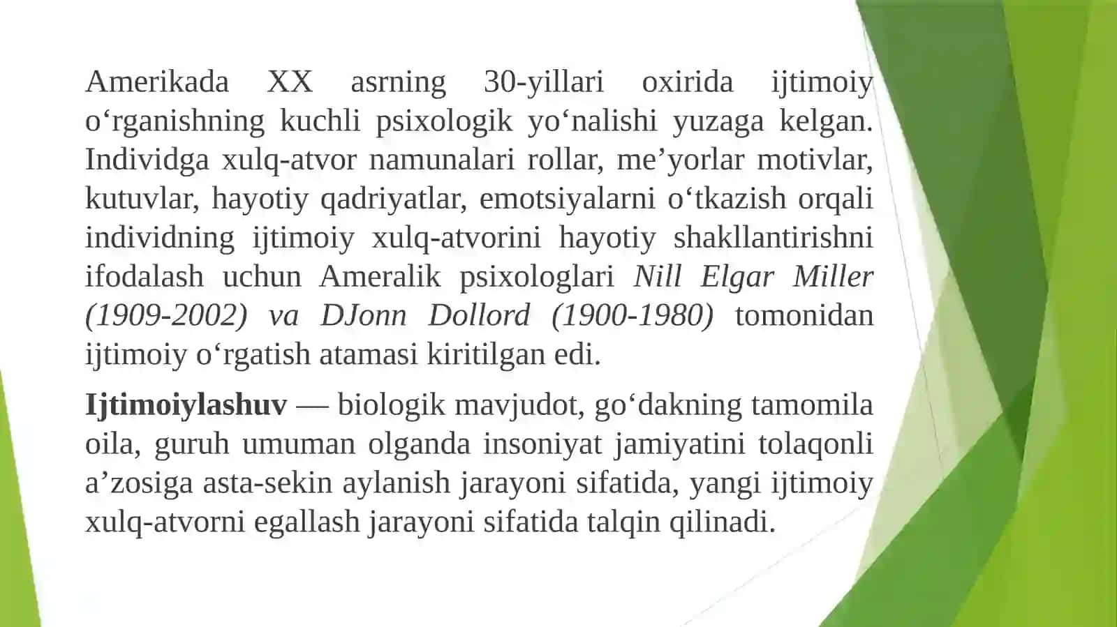 IJTIMOIYLASHUV MUAMMOSI SIFATIDA BOLA PSIXIK RIVOJLANISHINING IJTIMOIY O‘RGANISH NAZARIYASI.PSIXIK RIVOJLANISH INTELLEKT SHAKLLANISHI SIFATIDA: J.PIAJE KONSEPSIYASI 2