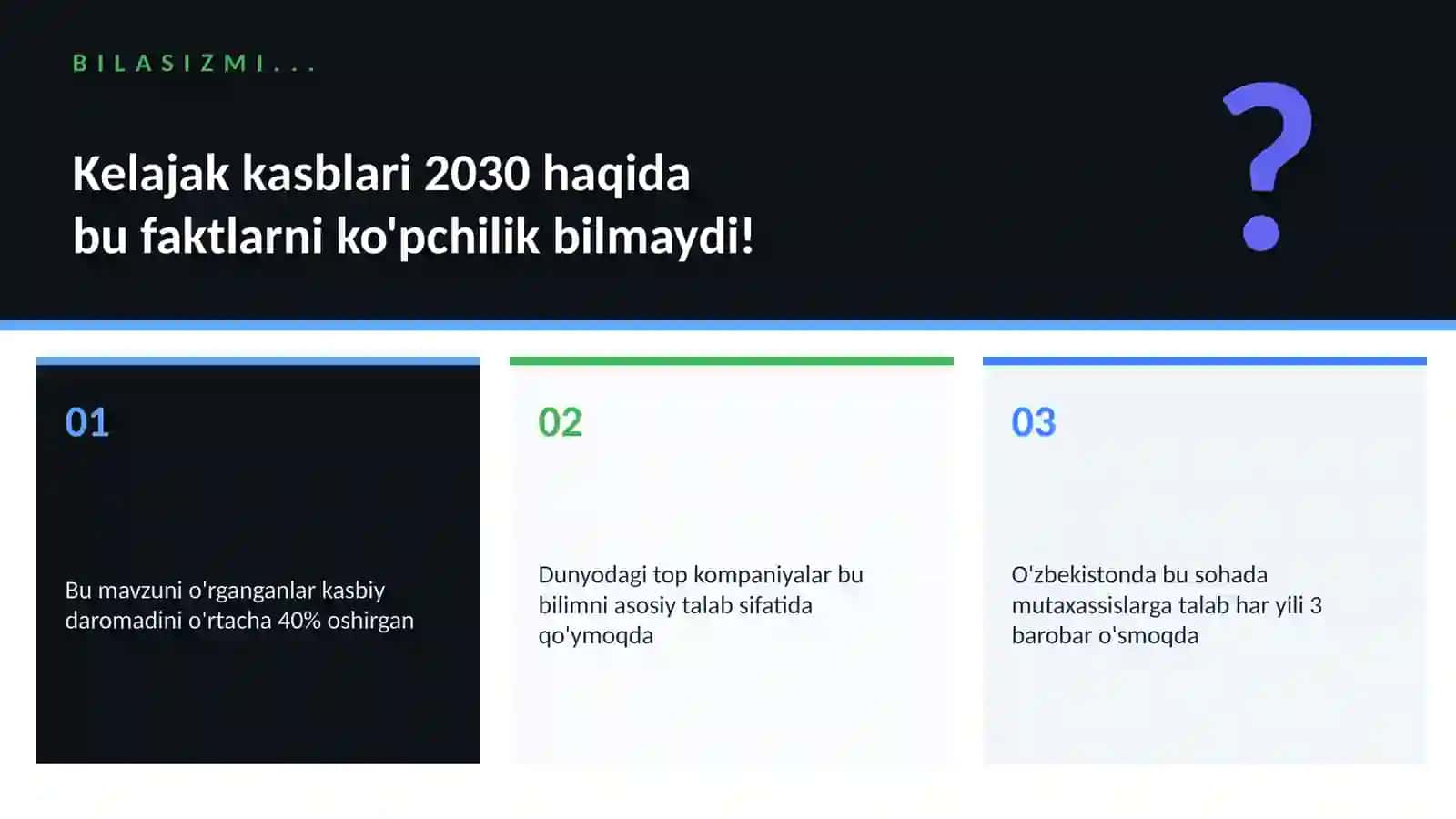 Kelajak kasblari 2030 2
