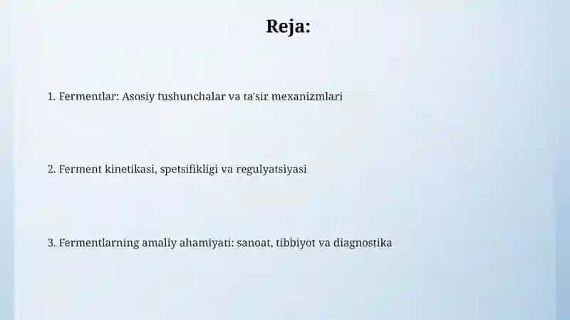 Fermentlar ishtirokida boradigan reaksiyalar 2