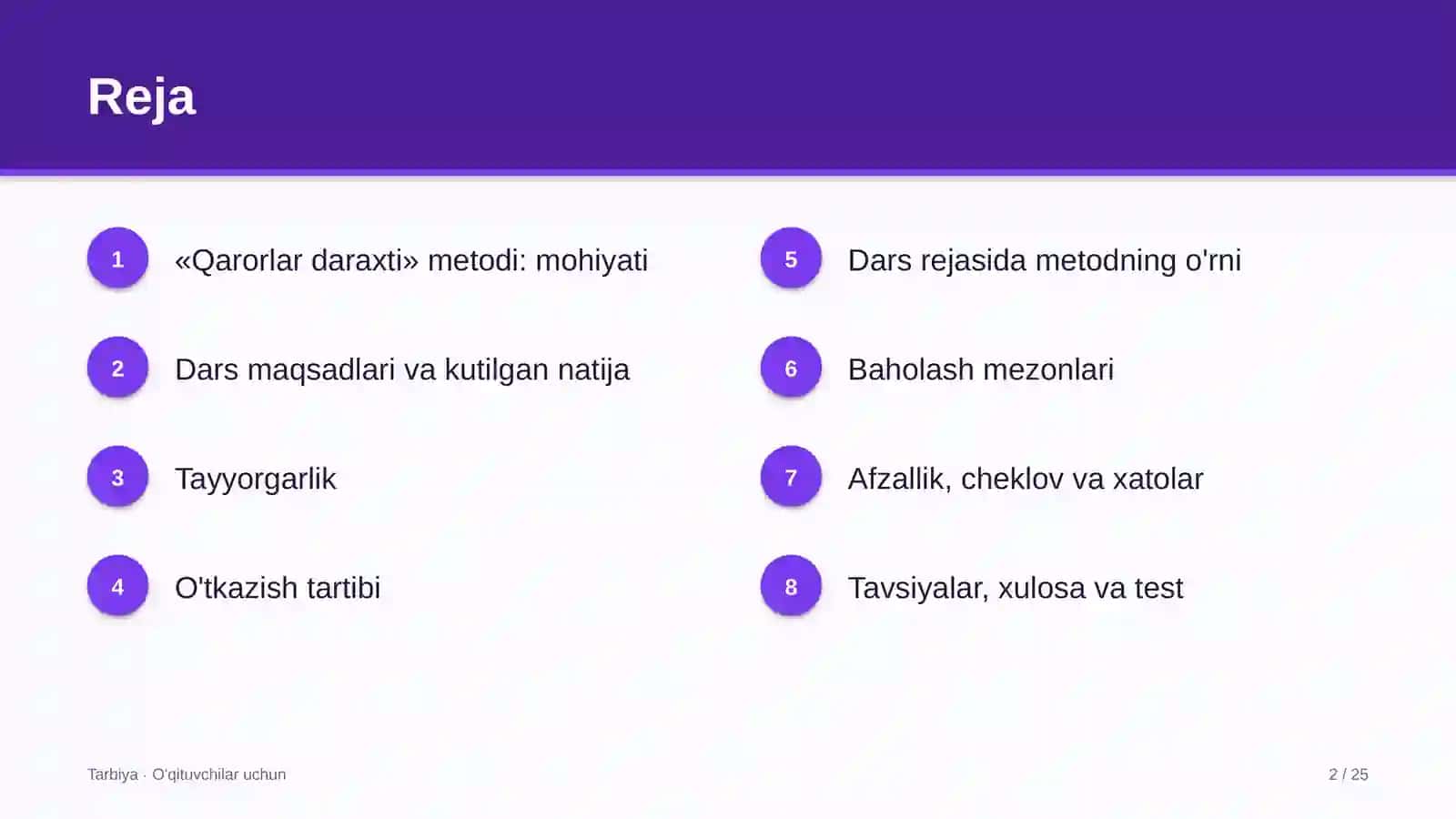 tarbiya darslarida qarorlar daraxti metodidan foydalanish 6977 2