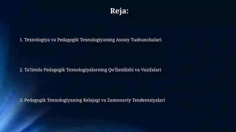 Texnologiya va pedagogik texnologiya tushunchasi 2