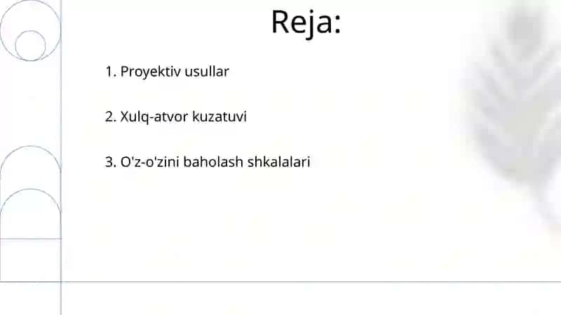 Shaxsni oʻrganish metodlari 2