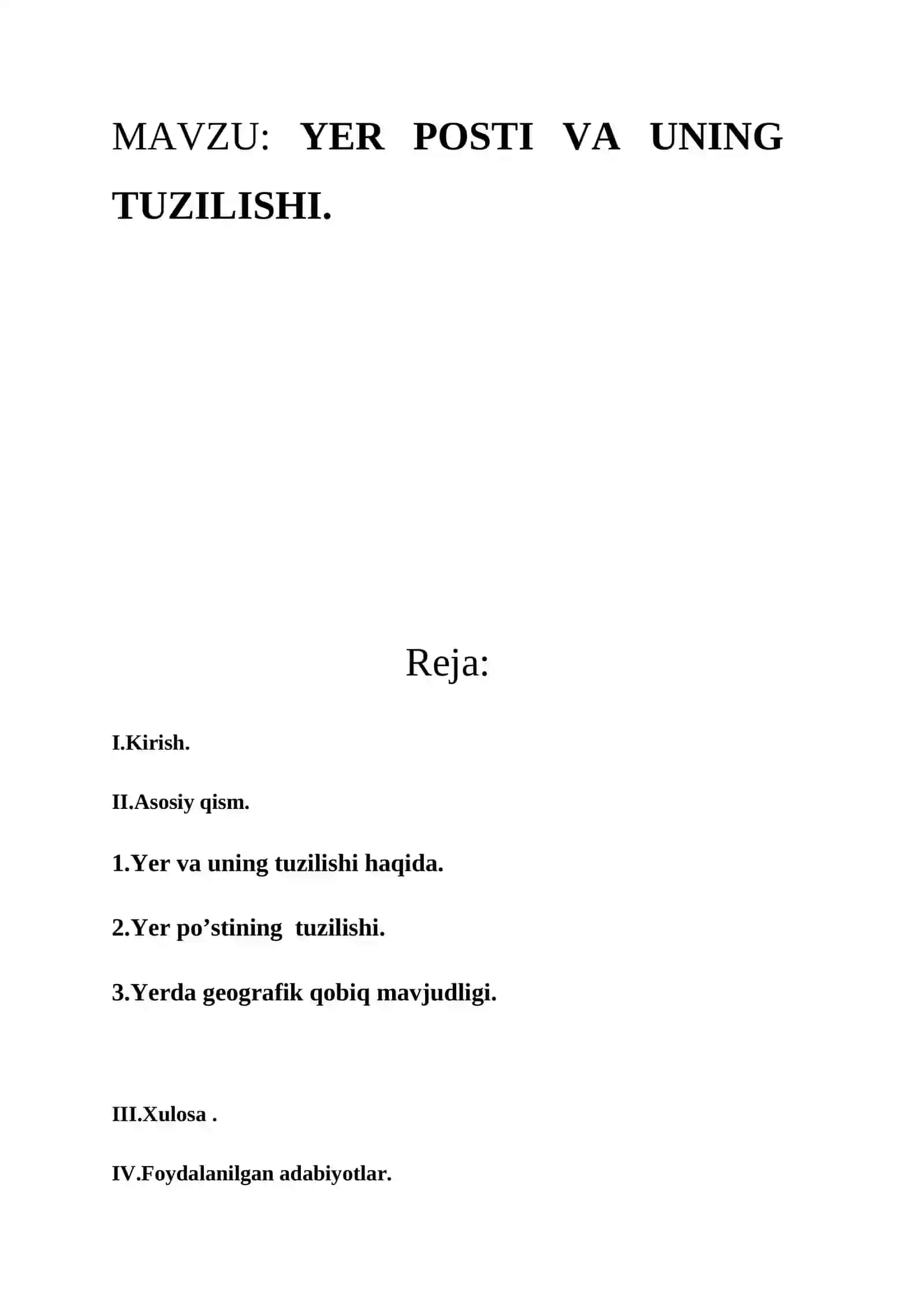 Yer Posti va uning tuzilishi 2