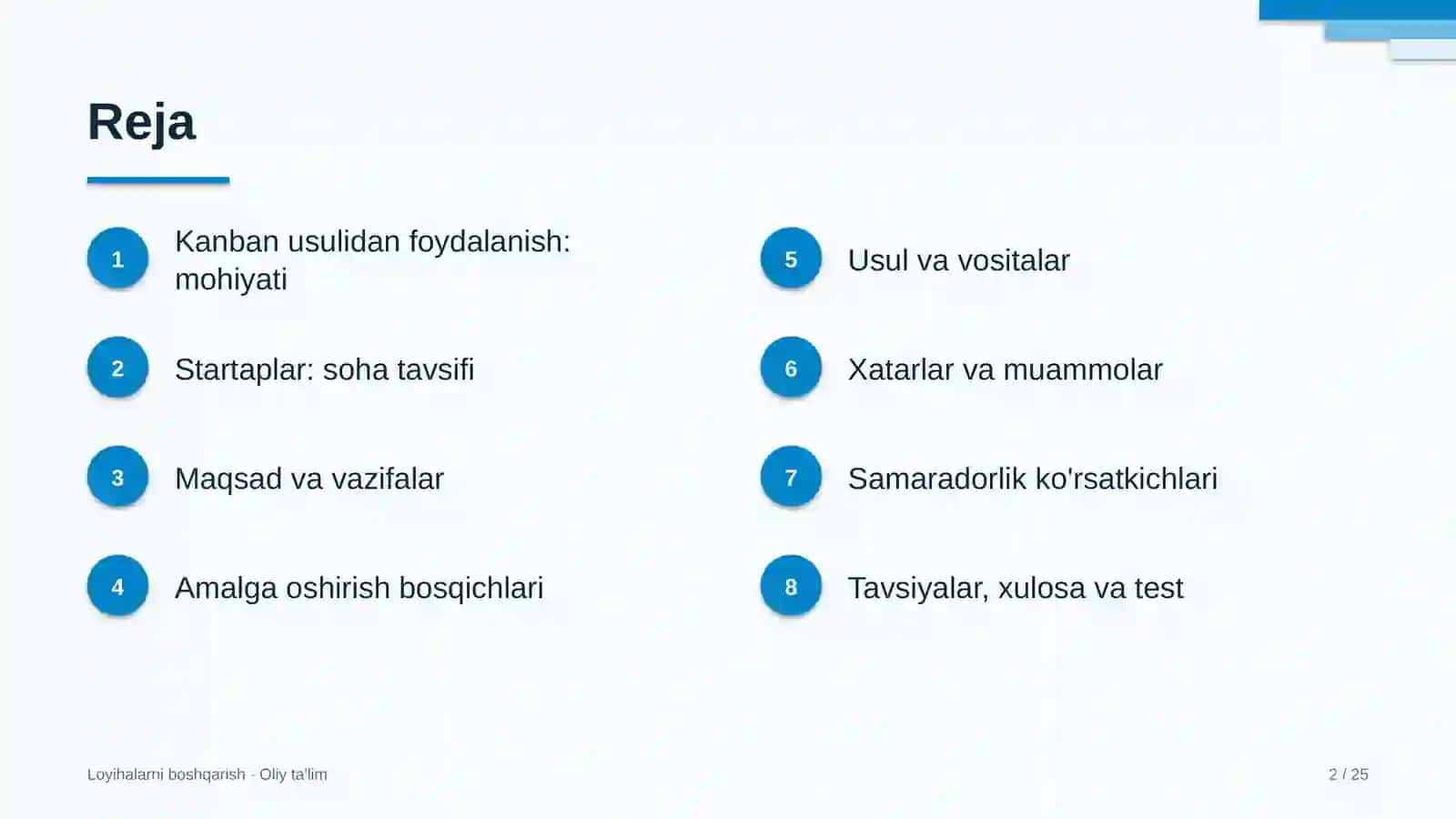 Startaplarda Kanban usulidan foydalanish 2