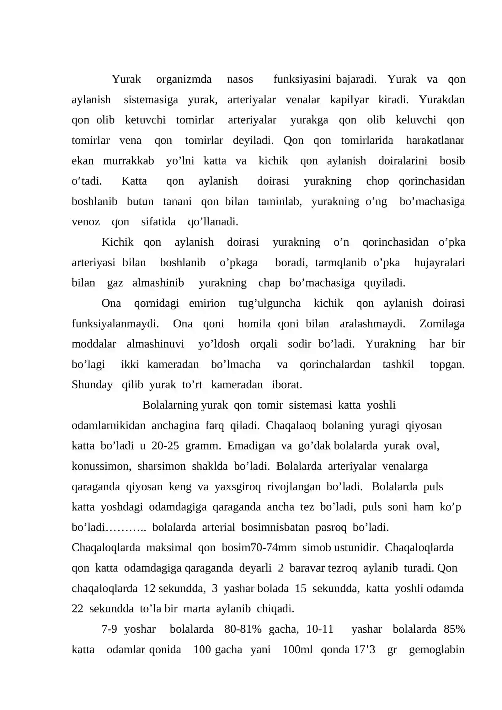 Bolaldaar yurak qon tomir va nafas olish organlarining yosh xusuisyatlari 2