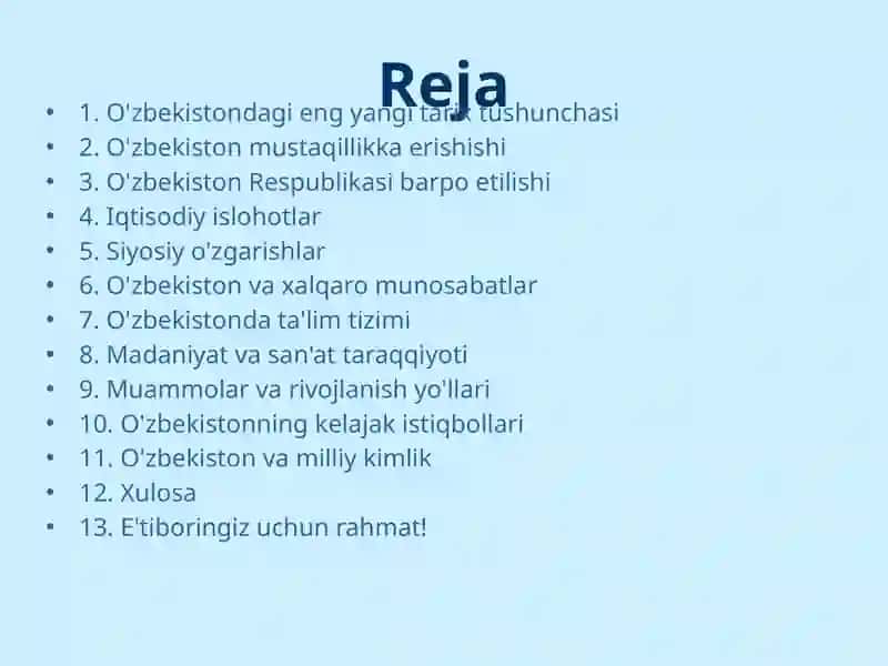 O'zbekistonning eng yangi tarixi 2