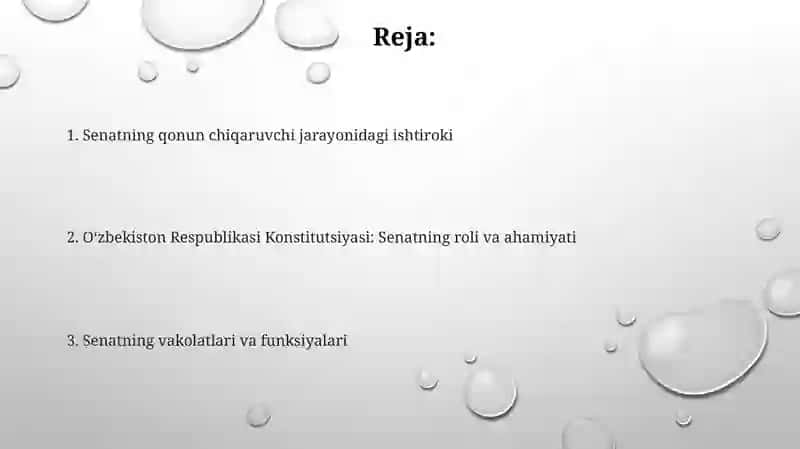 O'zbekiston respublikasi Konstitutsiyasi. Senat to'g'risida 2