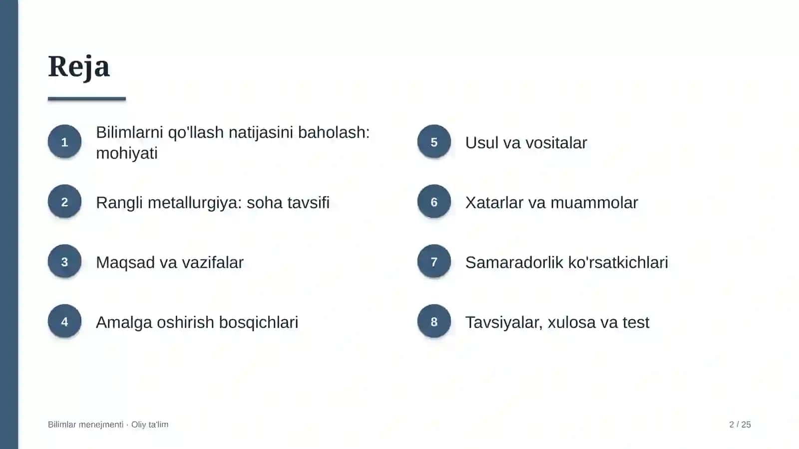 rangli metallurgiyada bilimlarni qo'llash natijalarini baholash 9742 2