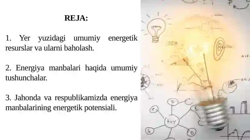 Energetik resurslar fizikasi faniga kirish 2