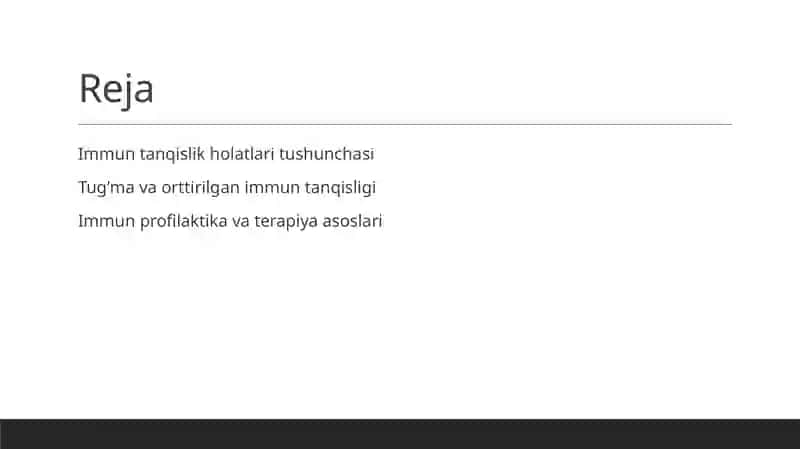 Immun tanqislik holatlari (tugʻma, hayot davomida orttirilgan). Immun profilaktika va immun terapiya asoslari 2