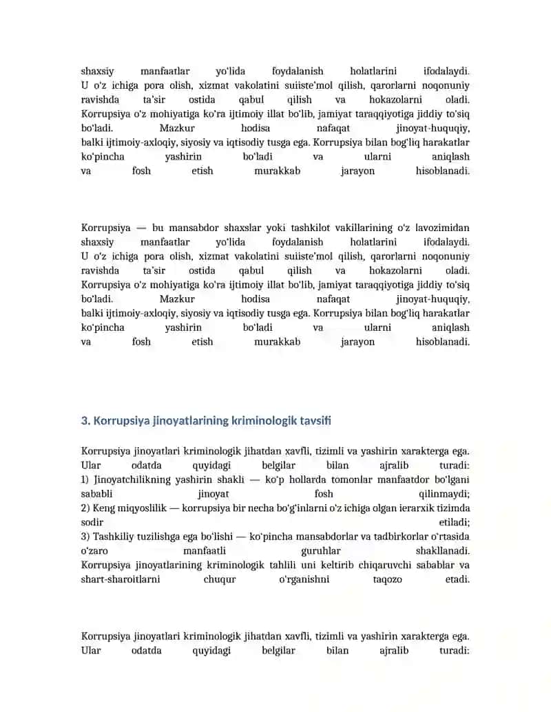 Korrupsiya jinoyatining kriminologik tavsifi va uning oldini olish 2