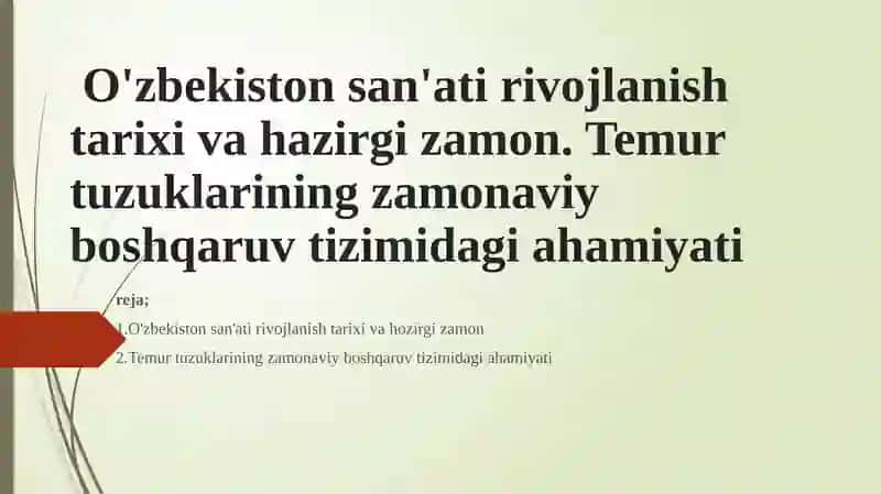 Temur tuzuklari zamonaviy boshqaruv tizimi 2