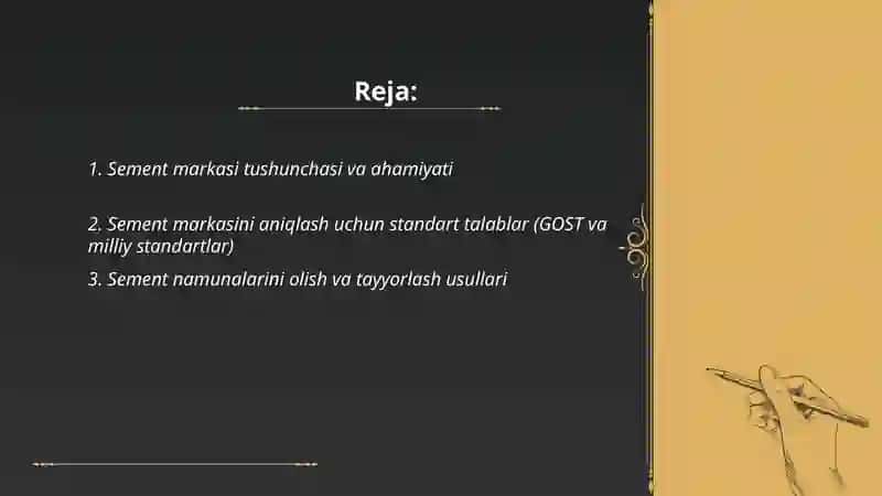 Sement markasini aniqlash 2