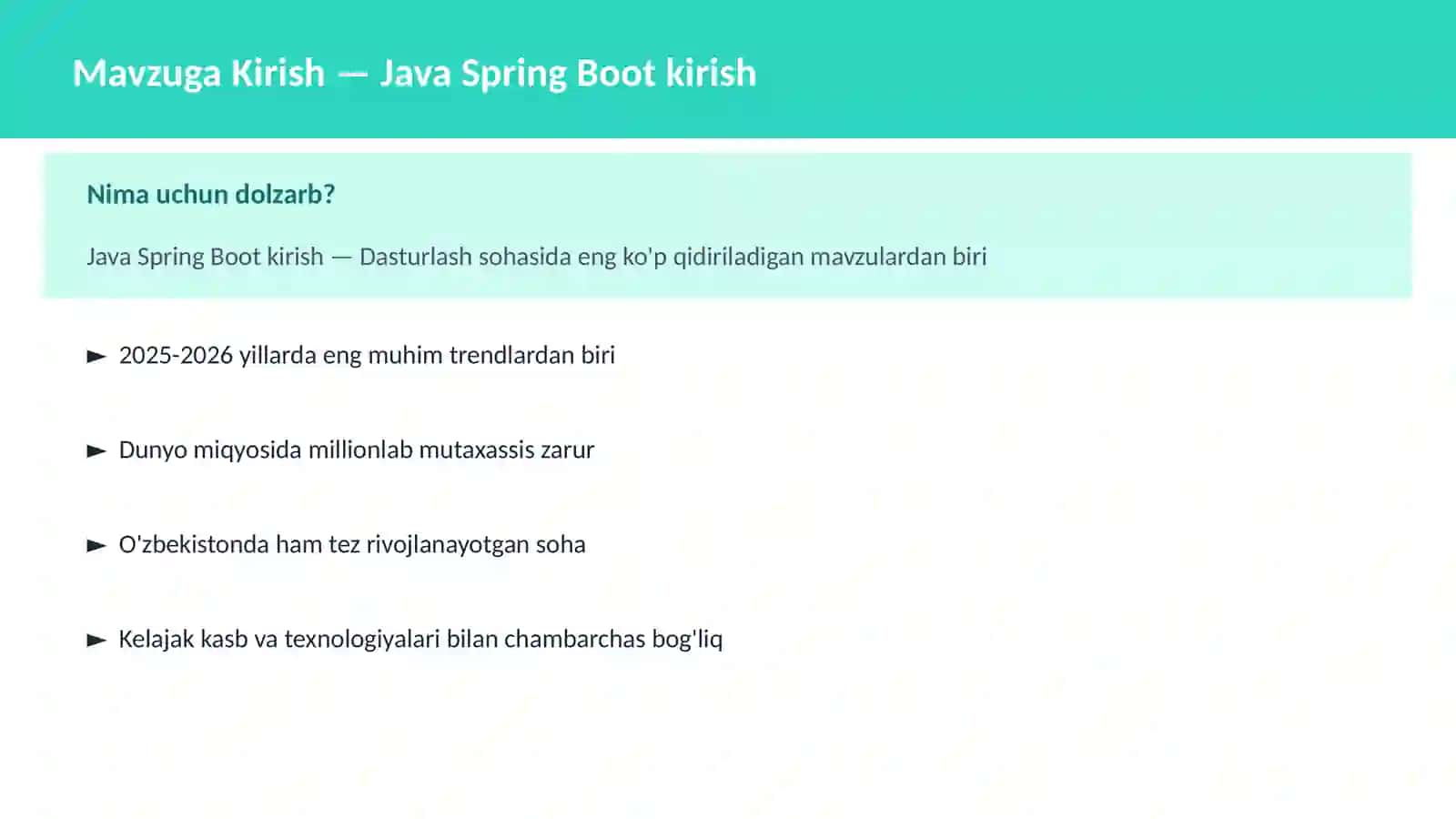 Java Spring Boot kirish 2