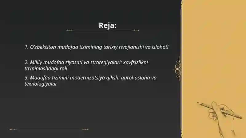 Oʻzbekistonning mudofaa tizimi taraqqiyoti va mamlakat xavfsizligini mustahkamlashdagi ahamiyati 2