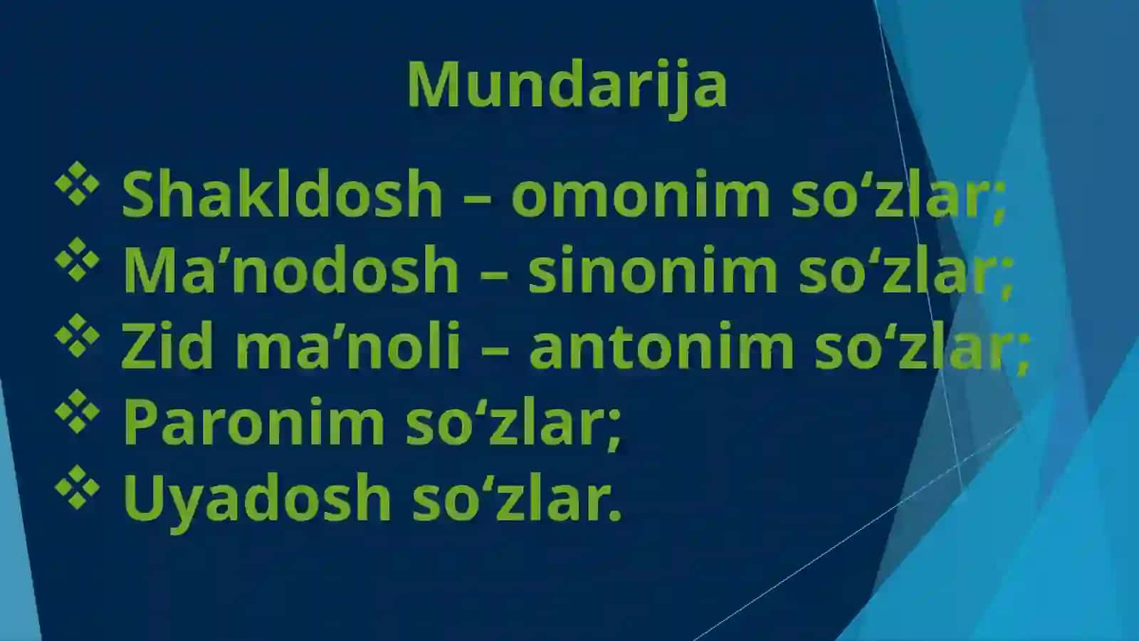 So‘zlarning shakl va ma’no-munosabatiga ko‘ra turlari 2