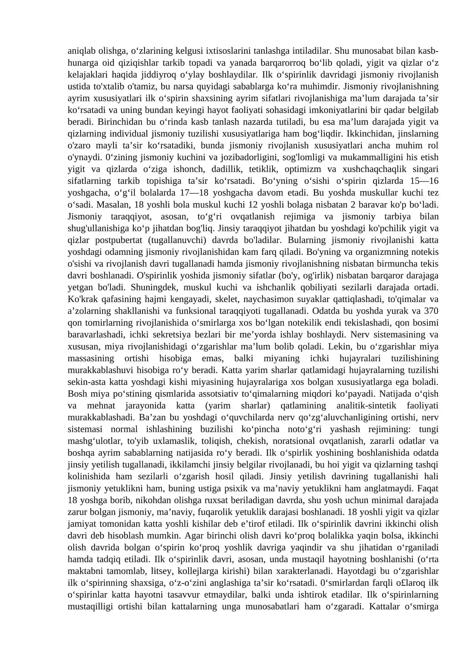 Ilk o‘spirinlik va yoshlik davrida psixik rivojlanish xususiyatlari 2
