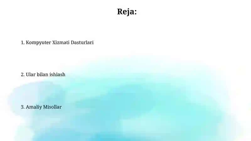 Kompyuter Xizmat Dasturlari 2