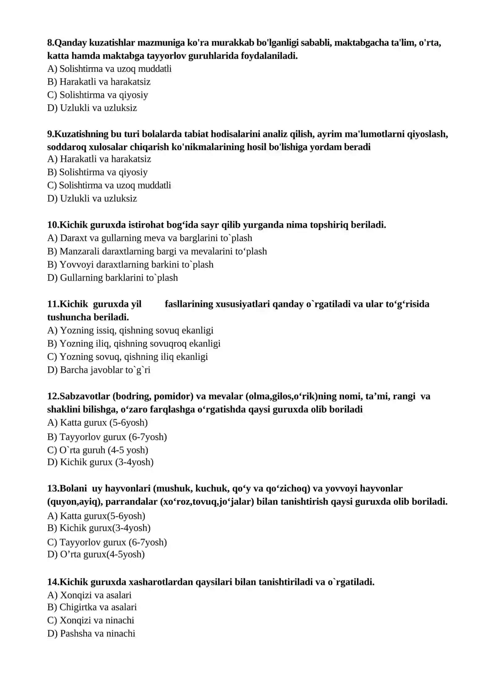 ekologiya tabiat test 2