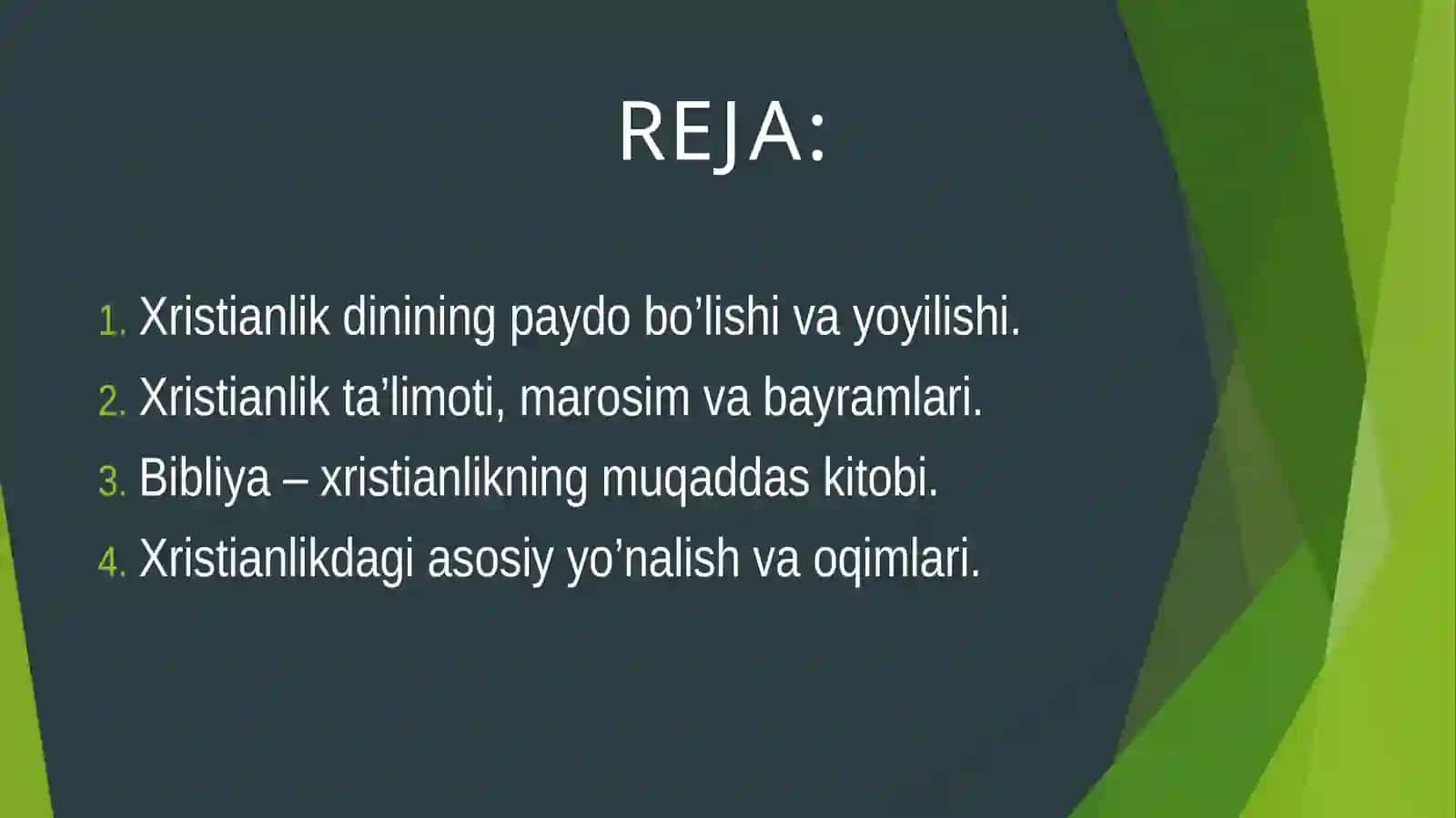 Xristianlikdini tarixi va asosiy g'oyalari 2