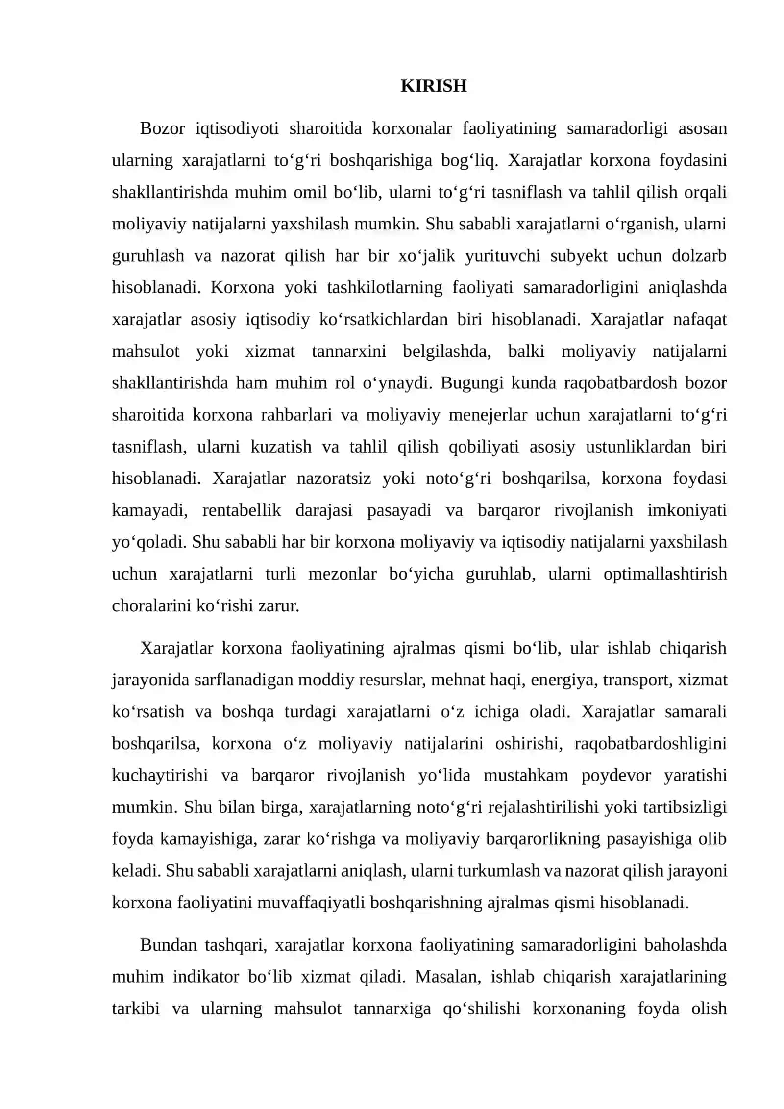XARAJATLARNI TASNIFLASH VA MOLIYAVIY NATIJALARGA TA’SIRI 2