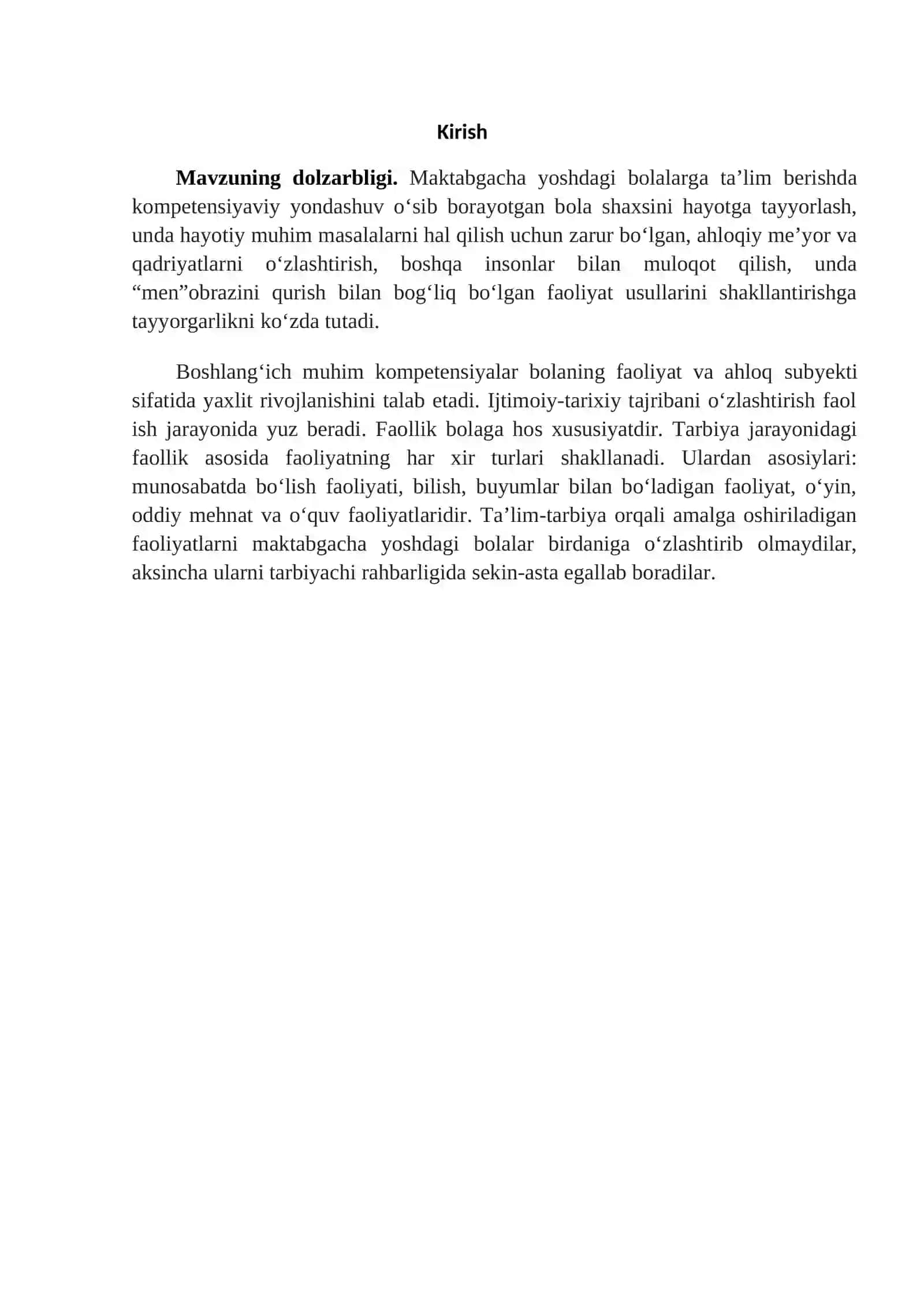 Bolaning rivojlanish sohalari kompetensiyalari haqida tushincha 2