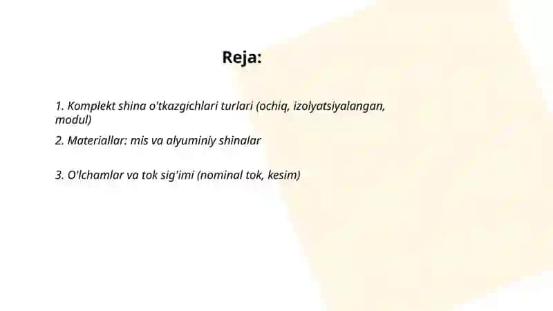 Komplekt shina o'tkazgichlari 2