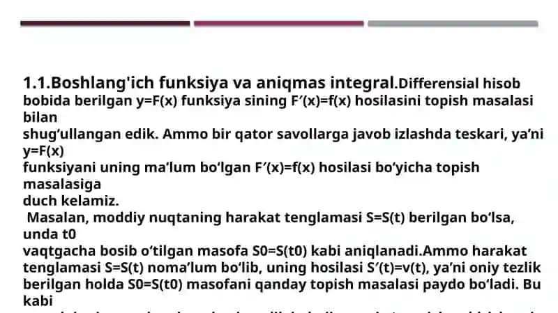 Aniqmas integral. Aniq integral 2