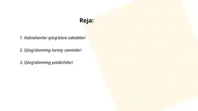 Kaboshenlar qózg'aloni 2