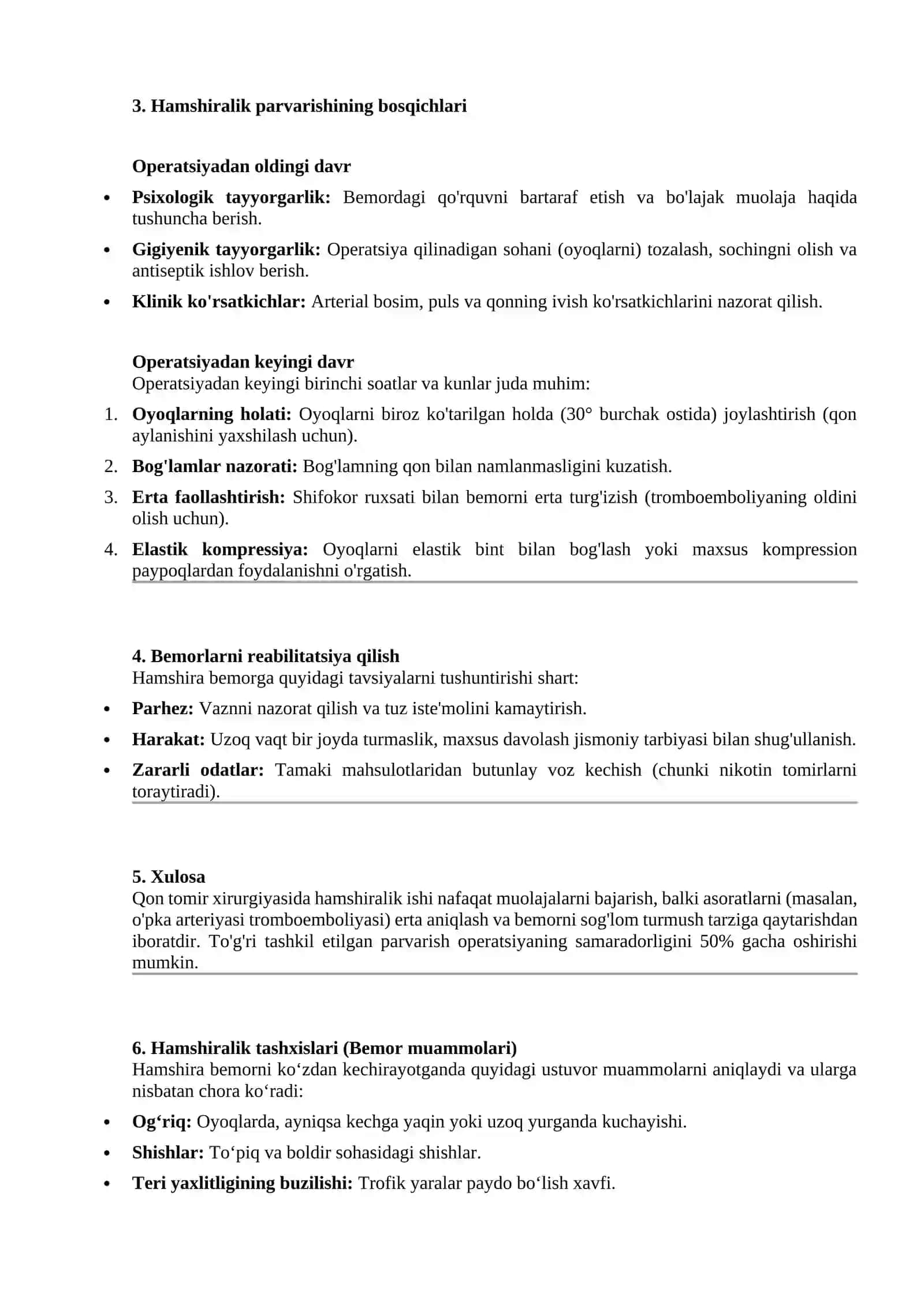 Qon tomirlarning xirurgik kasalliklarida hamshiralik ishi 2