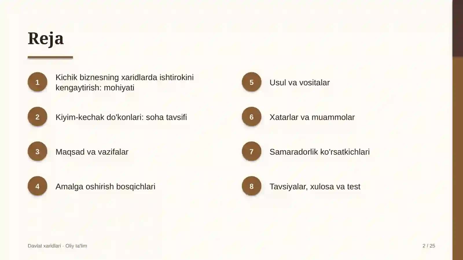 Kiyim-kechak do'konlarida kichik biznesning xaridlarda ishtirokini kengaytirish 2