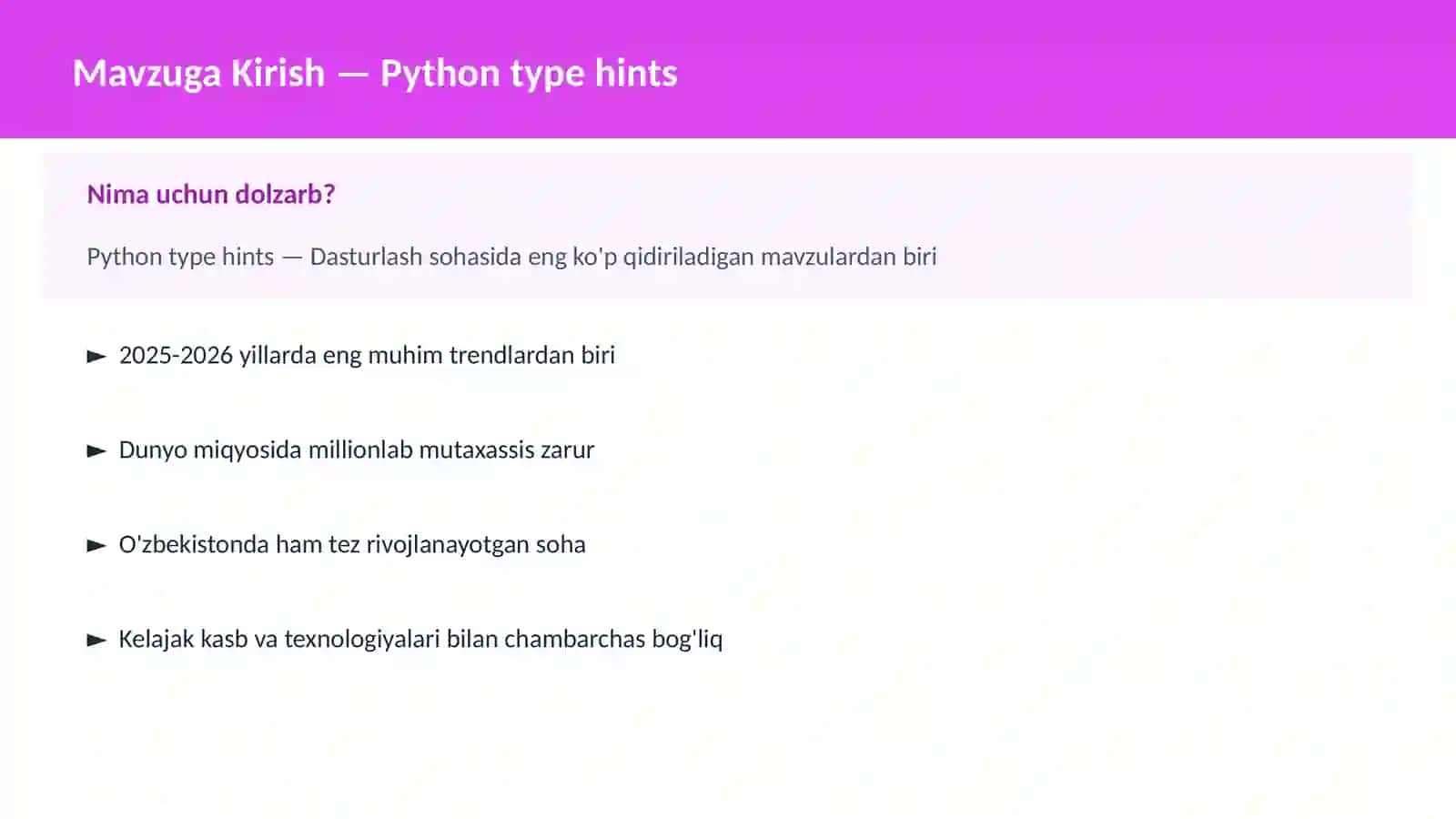 DASTURLASH | PYTHON DASTURLASH 2