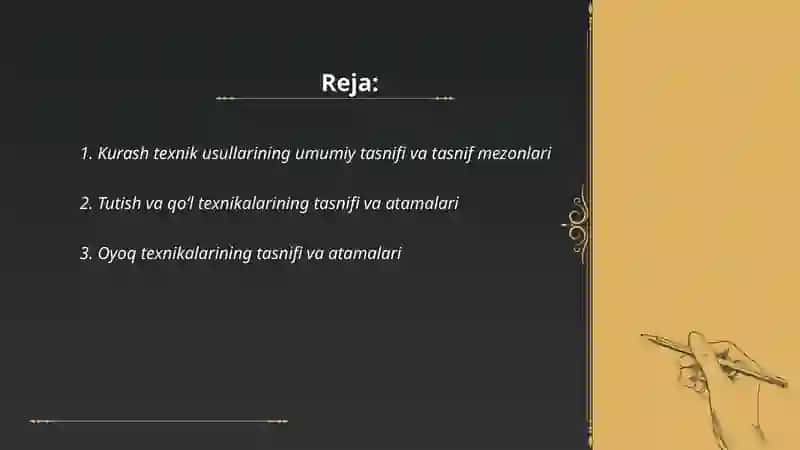Kurash boyicha texnik usullarning tansiflash tizimlashtirish va ularning atamalari 2