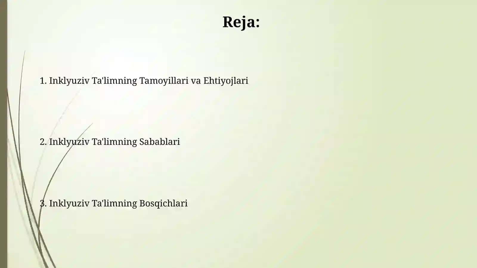 Inklyuziv taʼlimning tamoyillari va unga boʻlgan ehtiyojlar, uning sabablari,bosqichlari 2