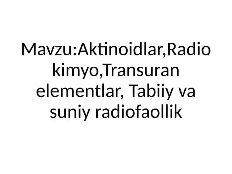 Aktinoidlar 2