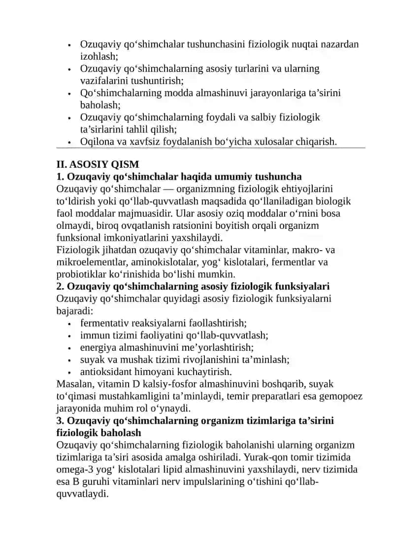 ozuqaviy qoʻshimchalar 2