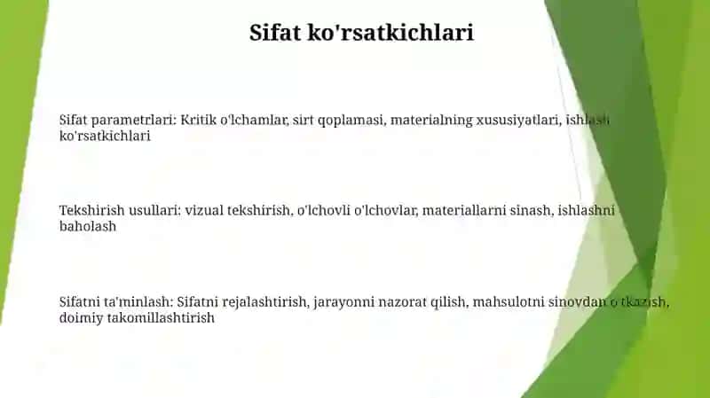 Maxsulot Sifatini Baxolash 2