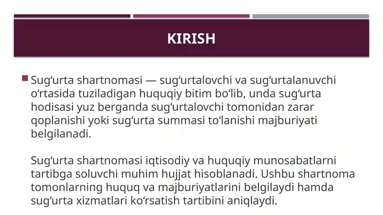 Sug‘urta shartnomasining shakllari 2