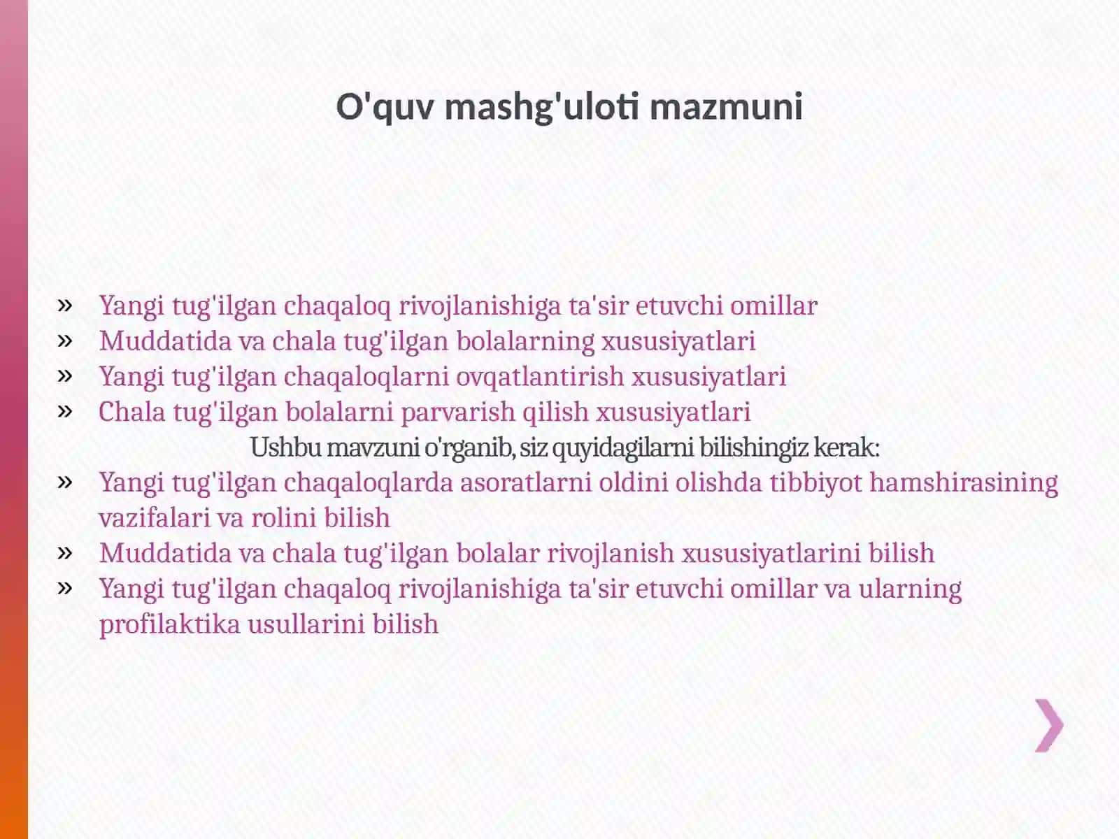 Homila rivojlanishiga ta'sir qiluvchi omillar 2