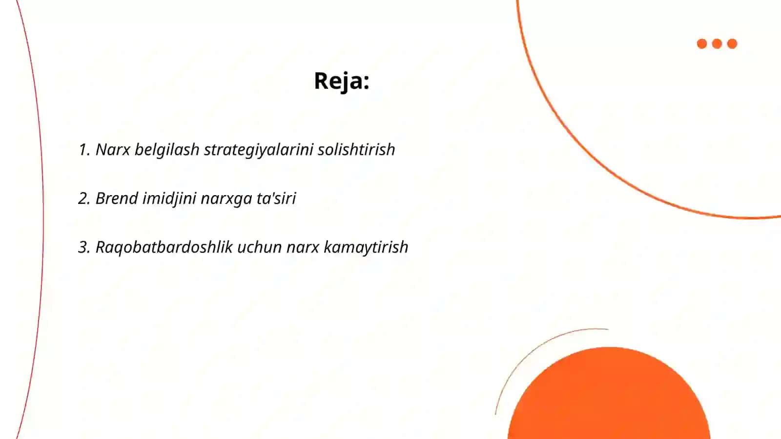 Narx belgilash strategiyalari 2
