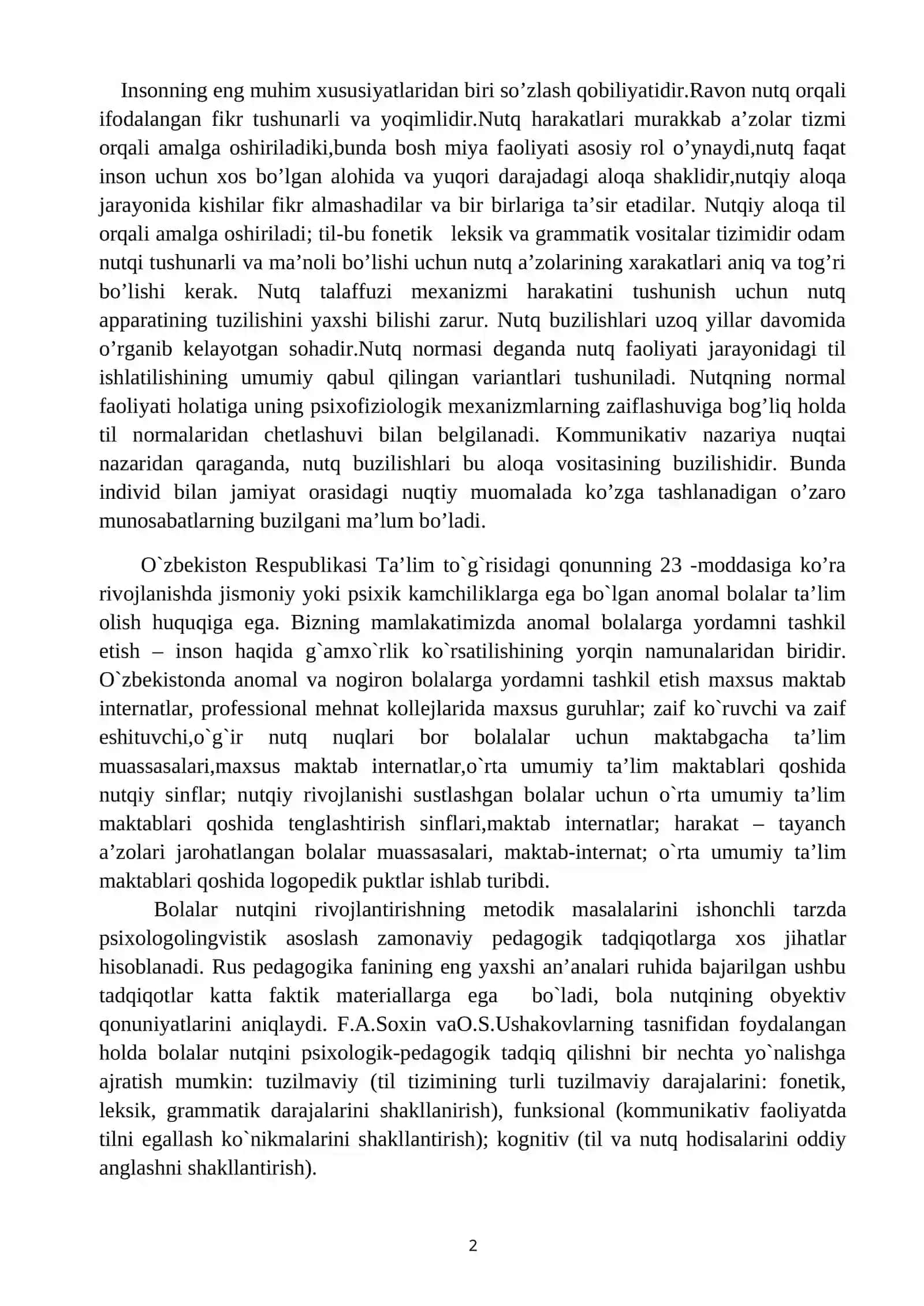 Bolaning ijtimoiy rivojlanishida nutq egallashning axamiyati 2