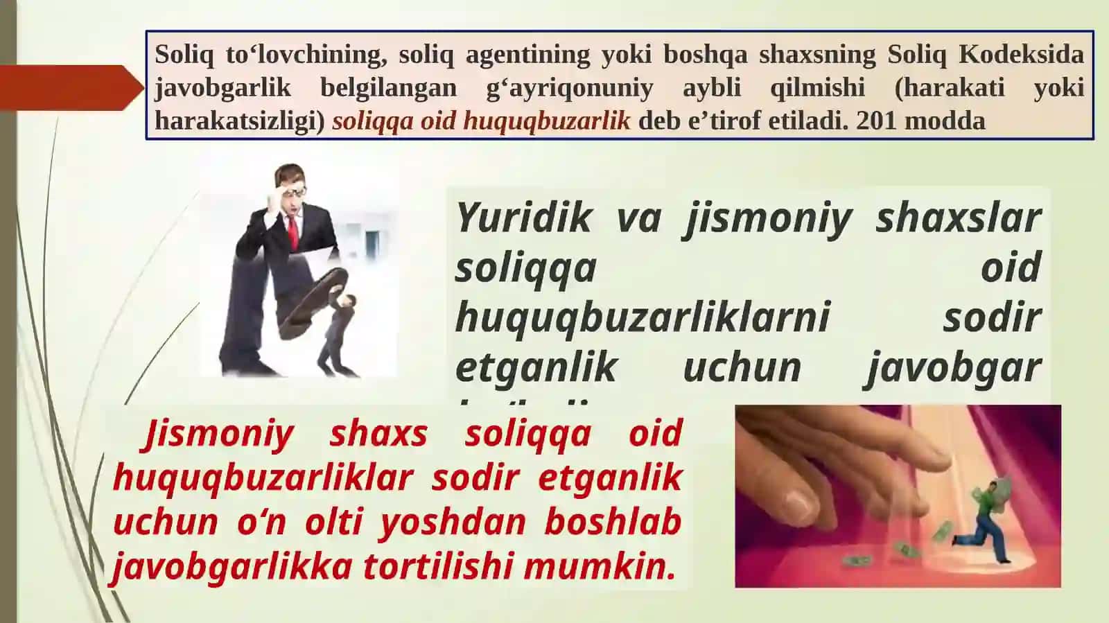 SOLIQQAOID HUQUQBUZARLIK UCHUN JAVOBGARLIK 2