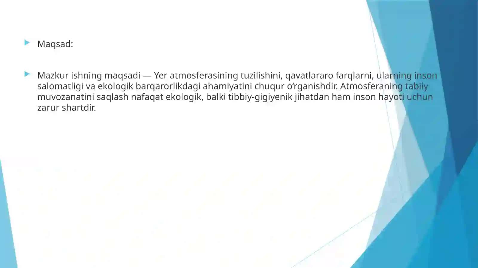 Atmosferaning umumiy tavsifi va tarkibi 2