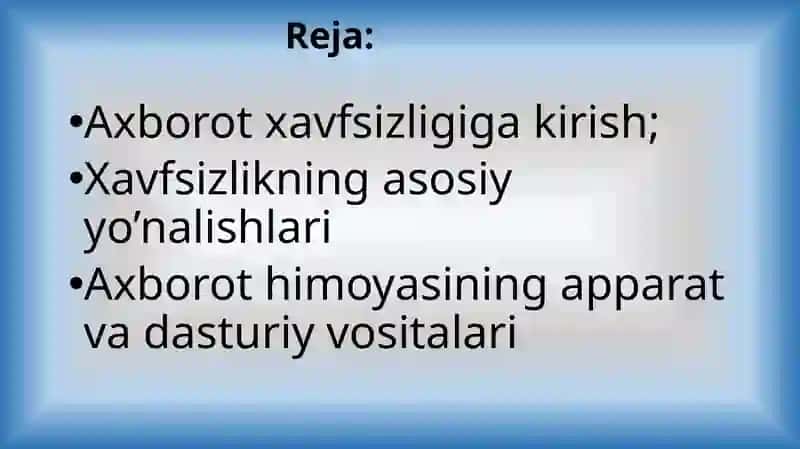 Axborot xavfsizligi 2