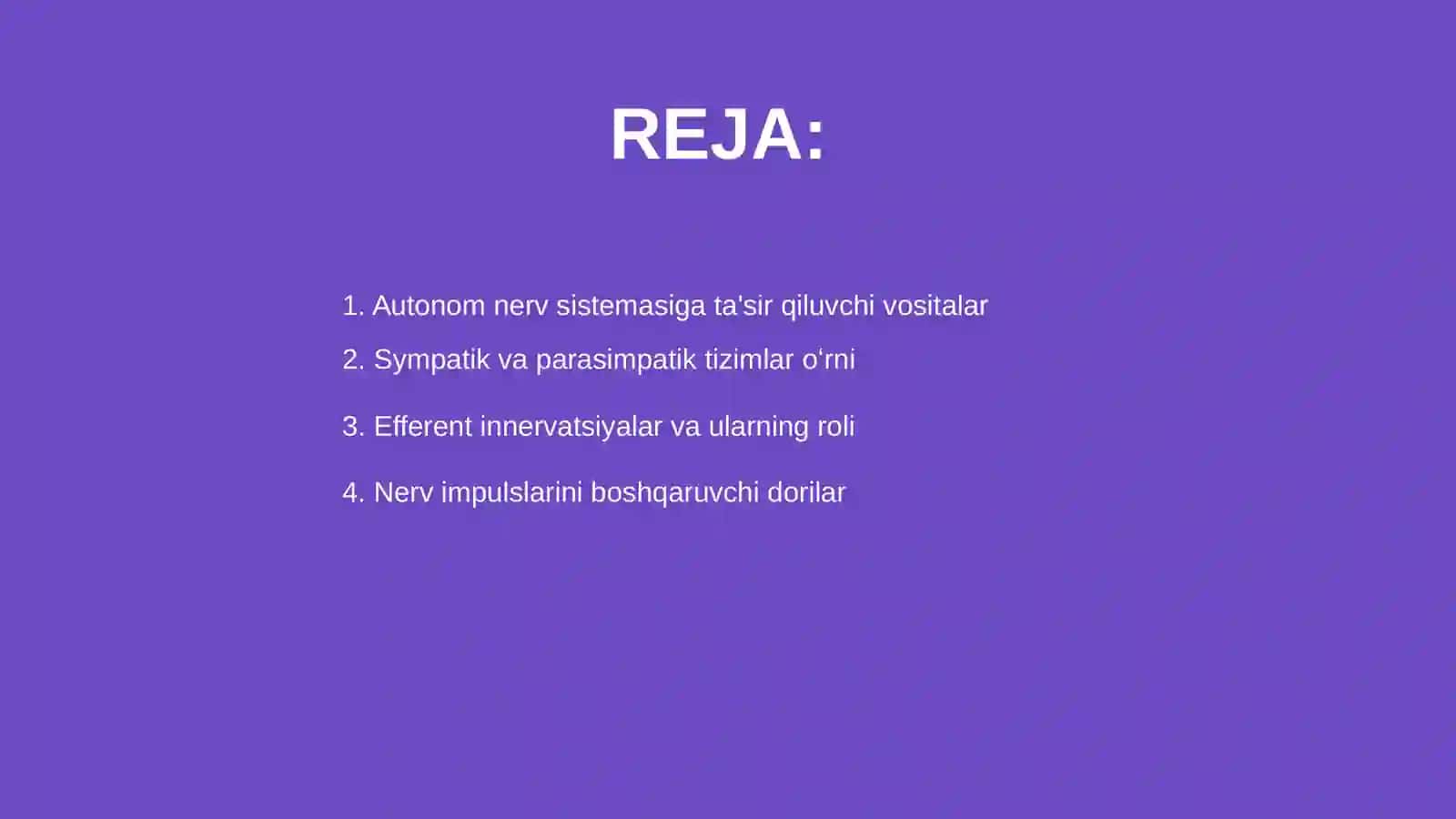 Preferik nerv sistemasiga ta'sir qiluvchi vositalar 2