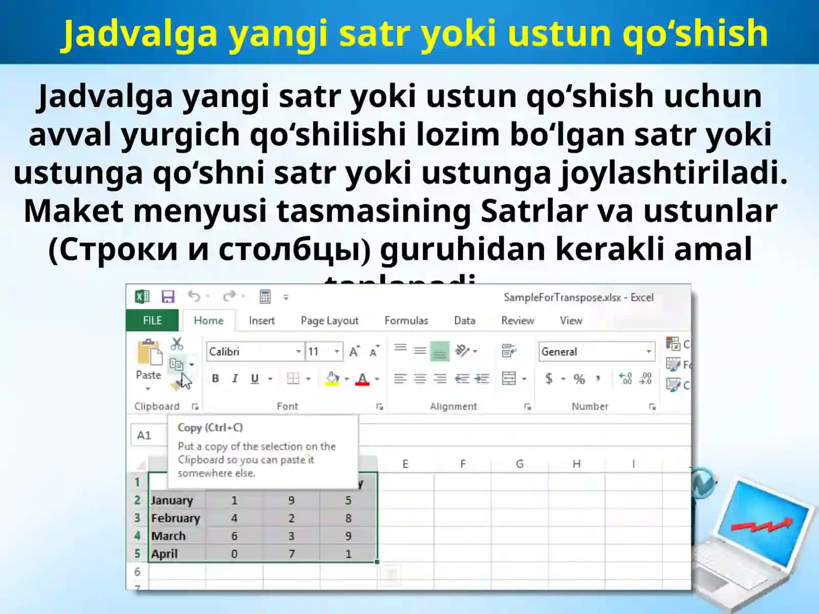6-sinf Informatika Jadvallar ustida amallar 2