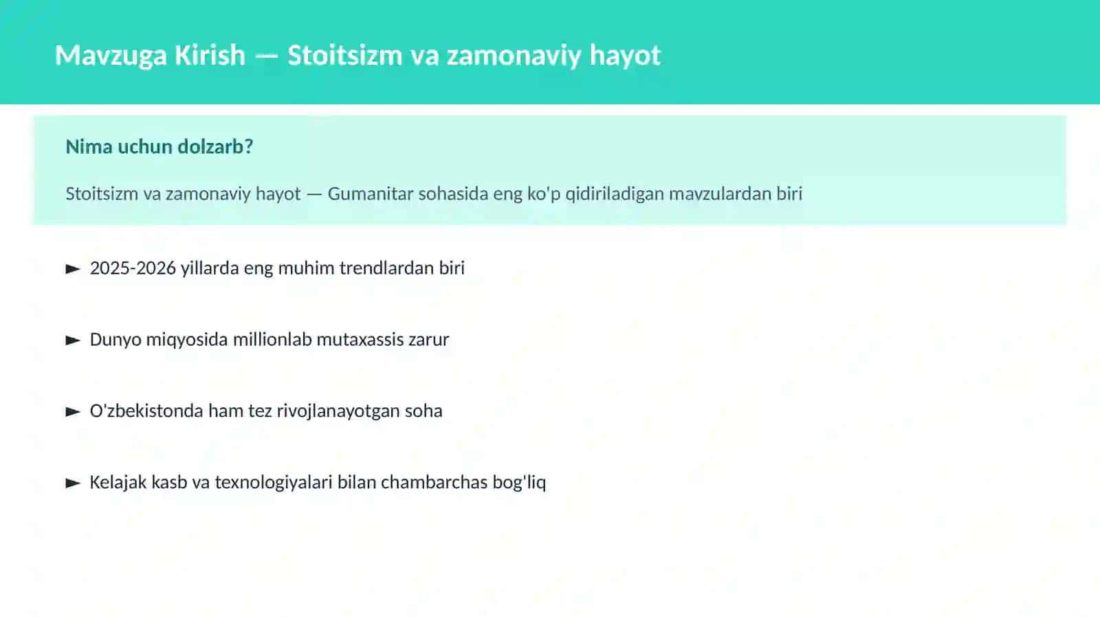 Stoitsizm va zamonaviy hayot 2