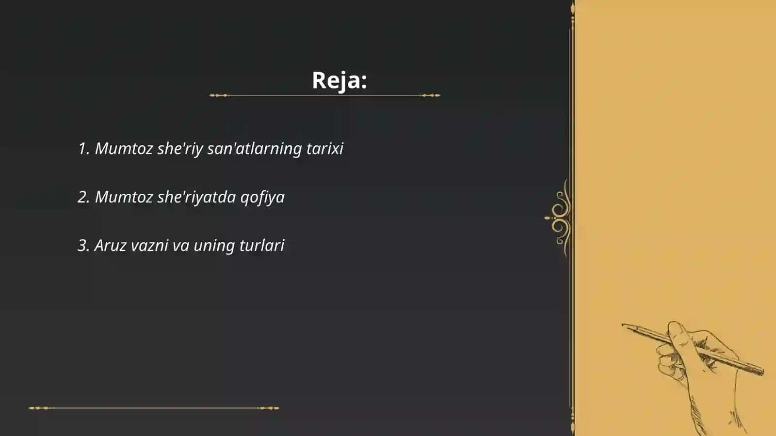 Mumtoz she’riy san’atlar haqida 2