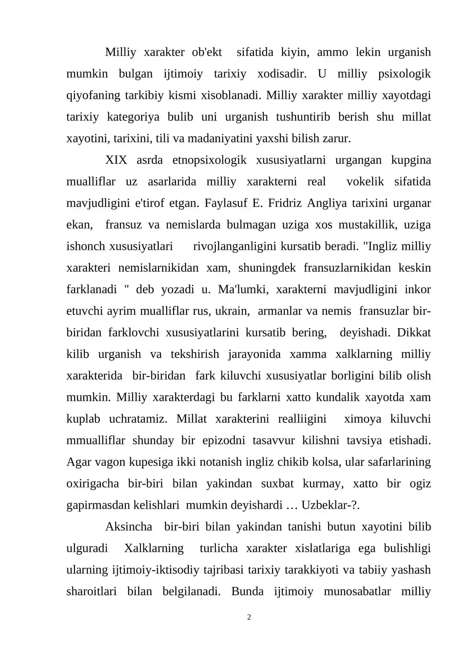 Milliy xarakter 2
