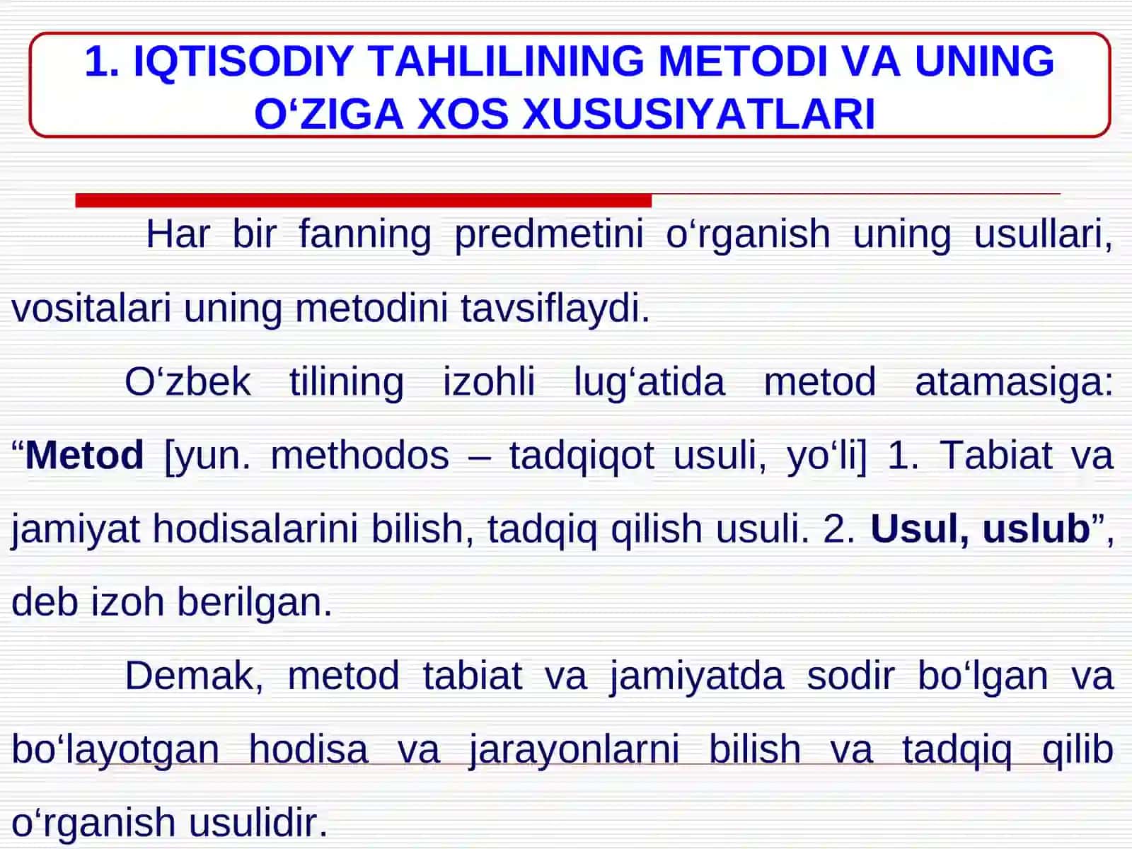Iqtisodiy tahlilning metod va usullari 2